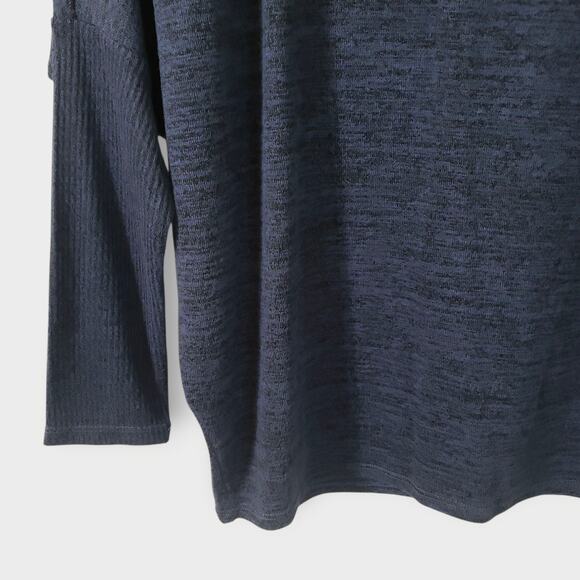 WHBM Dolman Sleeve Pullover Sweater Blue Heathered Sz XS Casual Minimalist Fall - Picture 3 of 9